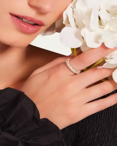 Graziela Gems 18K Yellow Gold Diamond 3 Sided Ring | Thumbnail 2