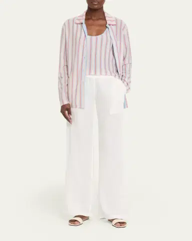 Guest in Residence Fine Stripe Showtime Cashmere Shirt | Thumbnail 2