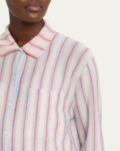 Guest in Residence Fine Stripe Showtime Cashmere Shirt | Thumbnail 5