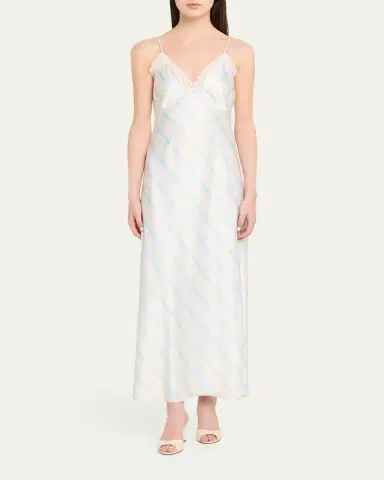 LoveShackFancy Manuela Floral Satin Slip Dress | Thumbnail 2