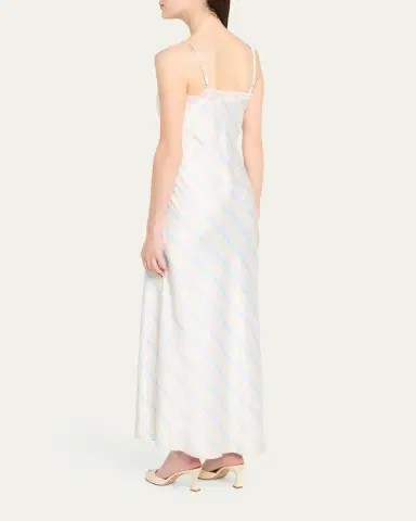 LoveShackFancy Manuela Floral Satin Slip Dress | Thumbnail 3