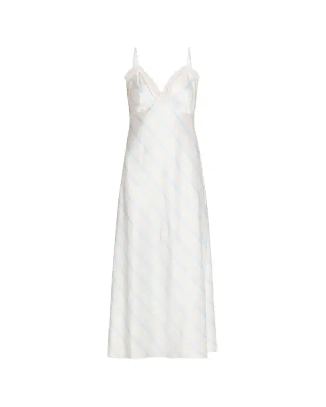 LoveShackFancy Manuela Floral Satin Slip Dress