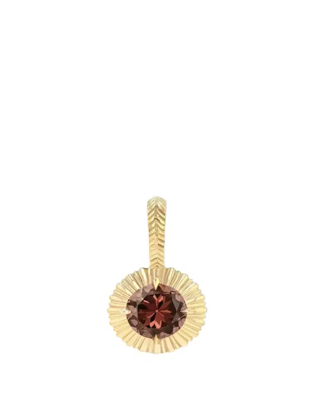 Round Pink Tourmaline Fluted Charm