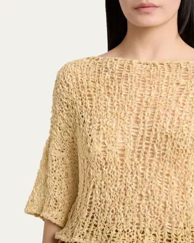 Gabriela Hearst Chrysenta Cashmere-Blend Tape Knit Crop Top | Thumbnail 5