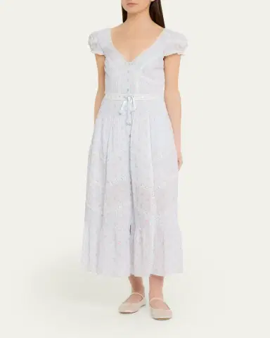 LoveShackFancy Aurela Floral Cotton Maxi Dress | Thumbnail 4 LoveShackFancy Aurela Floral Cotton Maxi Dress | Thumbnail 4