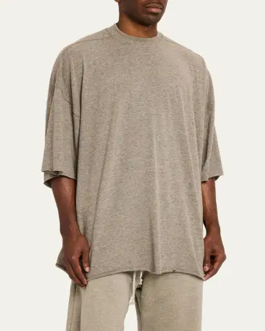 DRKSHDW RICK OWENS Men's Oversized Raw-Edge Crewneck T-Shirt | Thumbnail 4 DRKSHDW RICK OWENS Men's Oversized Raw-Edge Crewneck T-Shirt | Thumbnail 4