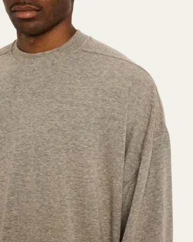 DRKSHDW RICK OWENS Men's Oversized Raw-Edge Crewneck T-Shirt | Thumbnail 5 DRKSHDW RICK OWENS Men's Oversized Raw-Edge Crewneck T-Shirt | Thumbnail 5