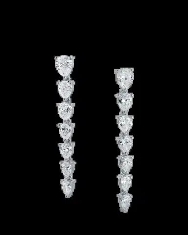 Anita Ko 18K White Gold Sept Graduated Pear Diamond Drop Earrings | Thumbnail 2