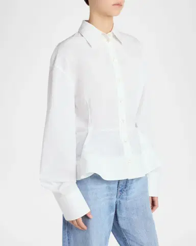 Stella McCartney Cotton Poplin Button-Front Peplum Shirt | Thumbnail 8 Stella McCartney Cotton Poplin Button-Front Peplum Shirt | Thumbnail 8