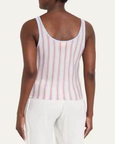 Guest in Residence Fine Stripe Cashmere Tank Top | Thumbnail 3