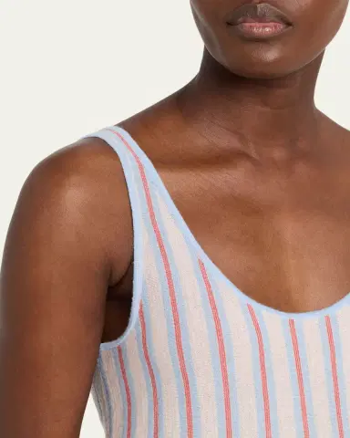 Guest in Residence Fine Stripe Cashmere Tank Top | Thumbnail 5