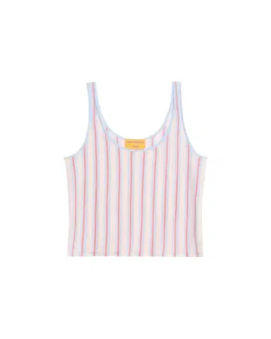 Guest in Residence Fine Stripe Cashmere Tank Top | Thumbnail 1