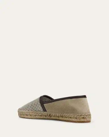 Brunello Cucinelli Laminated Suede and Leather Espadrille Flats | Thumbnail 4