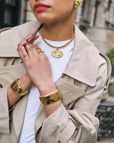 SIDNEY GARBER 18K Yellow Gold Single Band Collana Necklace, 16"L | Thumbnail 3 SIDNEY GARBER 18K Yellow Gold Single Band Collana Necklace, 16"L | Thumbnail 3