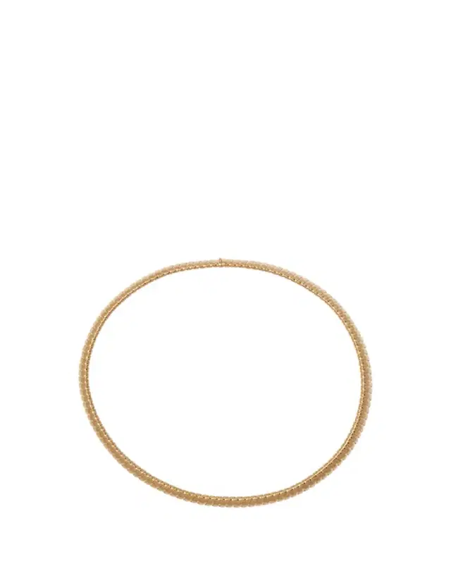 18K Yellow Gold Single Band Collana Necklace, 16"L