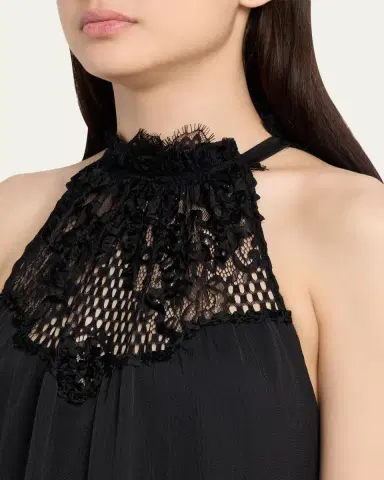 Kobi Halperin Hallee Lace-Inset Halter Maxi Dress | Thumbnail 5