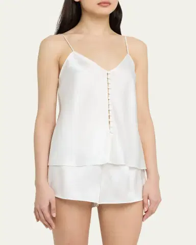 Olivia von Halle Etta Bias-Cut Silk Satin Camisole Pajama Set | Thumbnail 4