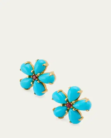 Paul Morelli Turquoise Petal Stud Earrings | Thumbnail 3