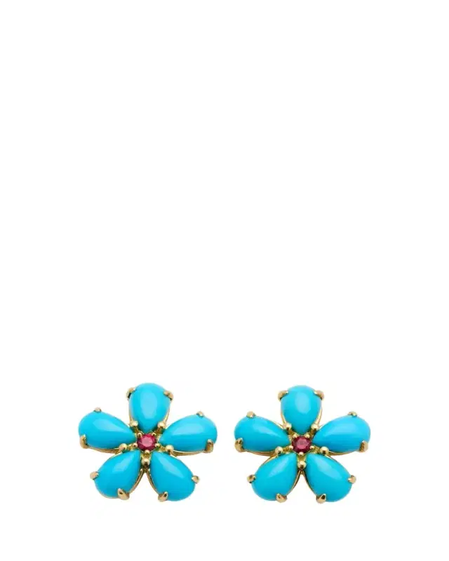 Turquoise Petal Stud Earrings Turquoise Petal Stud Earrings