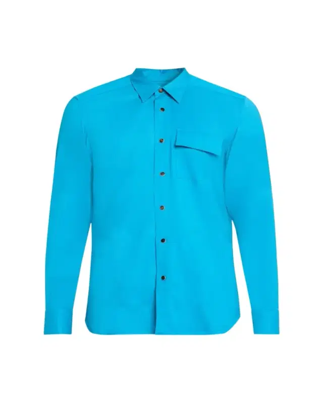 Kiton Men's Cashmere Pocket Button-Down Shirt