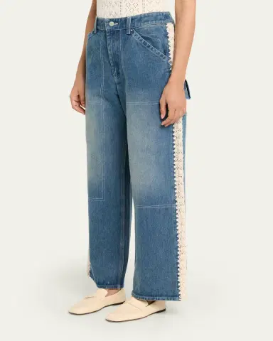 Sea Stasia Crochet-Trim Utility Jeans | Thumbnail 4 Sea Stasia Crochet-Trim Utility Jeans | Thumbnail 4