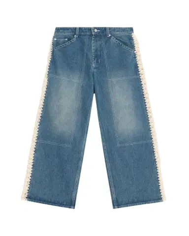 Sea Stasia Crochet-Trim Utility Jeans | Thumbnail 1 Sea Stasia Crochet-Trim Utility Jeans | Thumbnail 1