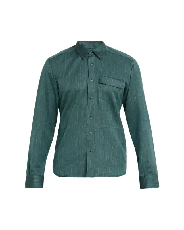 Kiton Men's Cashmere, Wool and Silk Snap-Placket Shirt