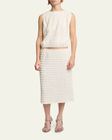 Proenza Schouler White Label Lori Textured Midi Skirt | Thumbnail 2 Proenza Schouler White Label Lori Textured Midi Skirt | Thumbnail 2