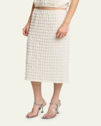 Proenza Schouler White Label Lori Textured Midi Skirt | Thumbnail 4 Proenza Schouler White Label Lori Textured Midi Skirt | Thumbnail 4