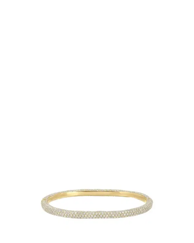 Anita Ko 18K Yellow Gold Pave Diamond Cosmo Oval Bangle