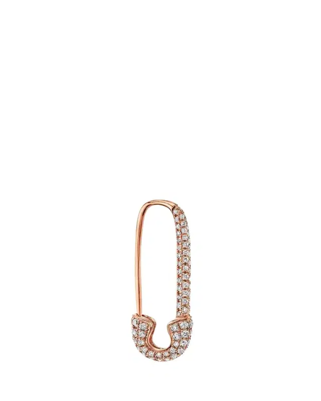 Anita Ko 18K Rose Gold Diamond Pave Safety Pin Earring, Single (Left)