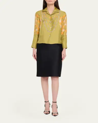 Versace Printed Silk Twill Shirt | Thumbnail 2