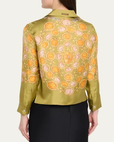 Versace Printed Silk Twill Shirt | Thumbnail 3