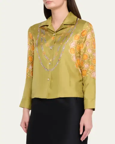 Versace Printed Silk Twill Shirt | Thumbnail 4