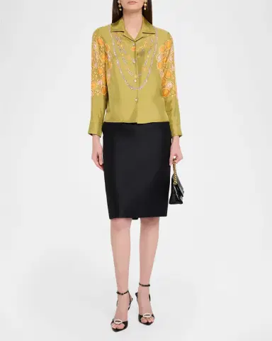 Versace Printed Silk Twill Shirt | Thumbnail 6