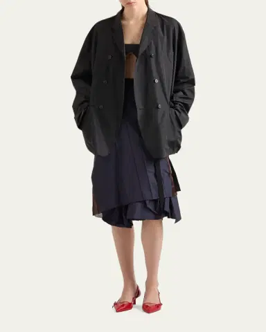 Prada Silk Taffeta Double-Breasted Jacket | Thumbnail 2 Prada Silk Taffeta Double-Breasted Jacket | Thumbnail 2