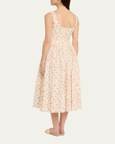Markarian Penelope Sleeveless Floral Cotton Keyhole Midi Dress | Thumbnail 3 Markarian Penelope Sleeveless Floral Cotton Keyhole Midi Dress | Thumbnail 3