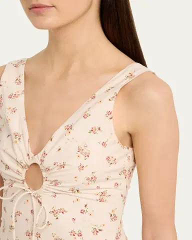 Markarian Penelope Sleeveless Floral Cotton Keyhole Midi Dress | Thumbnail 5 Markarian Penelope Sleeveless Floral Cotton Keyhole Midi Dress | Thumbnail 5