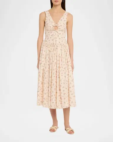 Markarian Penelope Sleeveless Floral Cotton Keyhole Midi Dress | Thumbnail 6 Markarian Penelope Sleeveless Floral Cotton Keyhole Midi Dress | Thumbnail 6