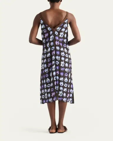 Prada Floral-Print Gathered Sleeveless Midi Dress | Thumbnail 3