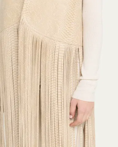 Kobi Halperin Angela Snakeskin Fringe Leather Vest | Thumbnail 5
