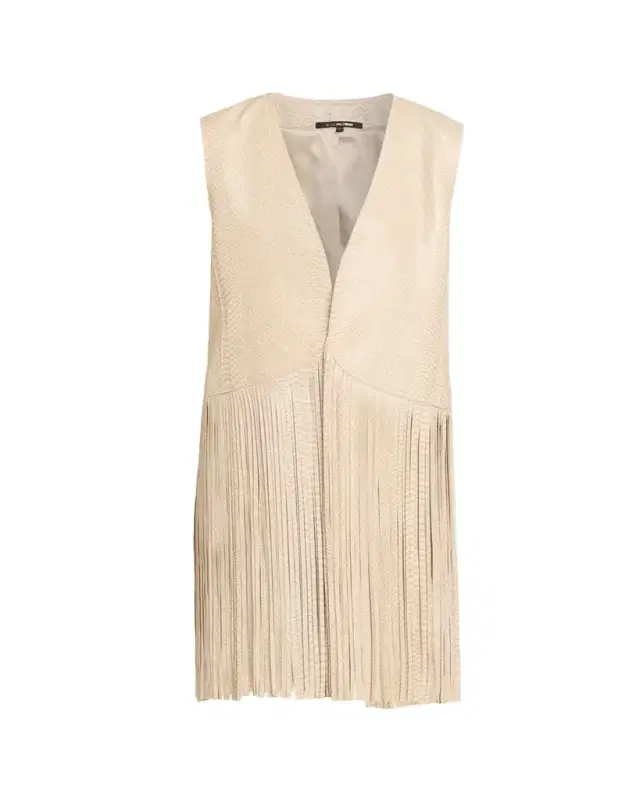 Kobi Halperin Angela Snakeskin Fringe Leather Vest