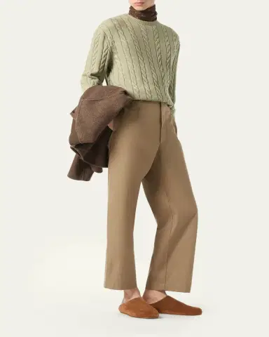 Loro Piana Men's Cedar Cashmere Crewneck Sweater | Thumbnail 2