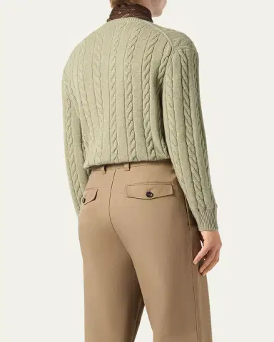 Loro Piana Men's Cedar Cashmere Crewneck Sweater | Thumbnail 3