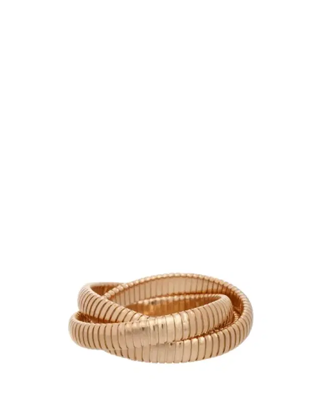 SIDNEY GARBER 18K Yellow Gold 3 Band 12mm Rolling Bracelet