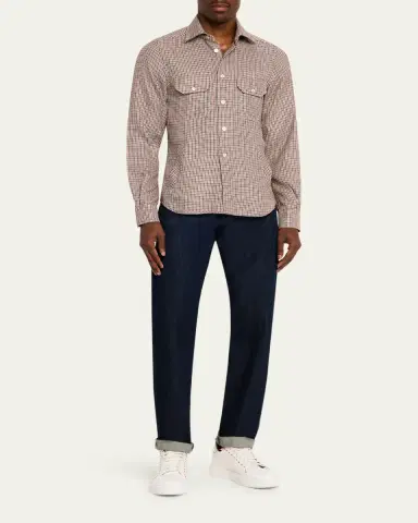 Kiton Men's Cashmere, Silk and Linen Flap-Pocket Overshirt | Thumbnail 2 Kiton Men's Cashmere, Silk and Linen Flap-Pocket Overshirt | Thumbnail 2