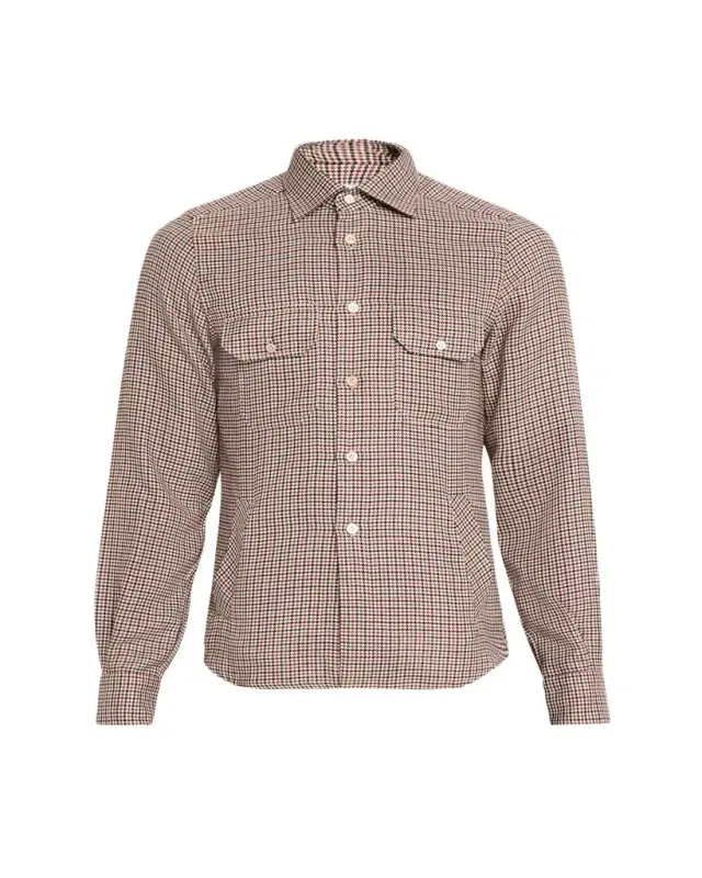 Kiton Men's Cashmere, Silk and Linen Flap-Pocket Overshirt