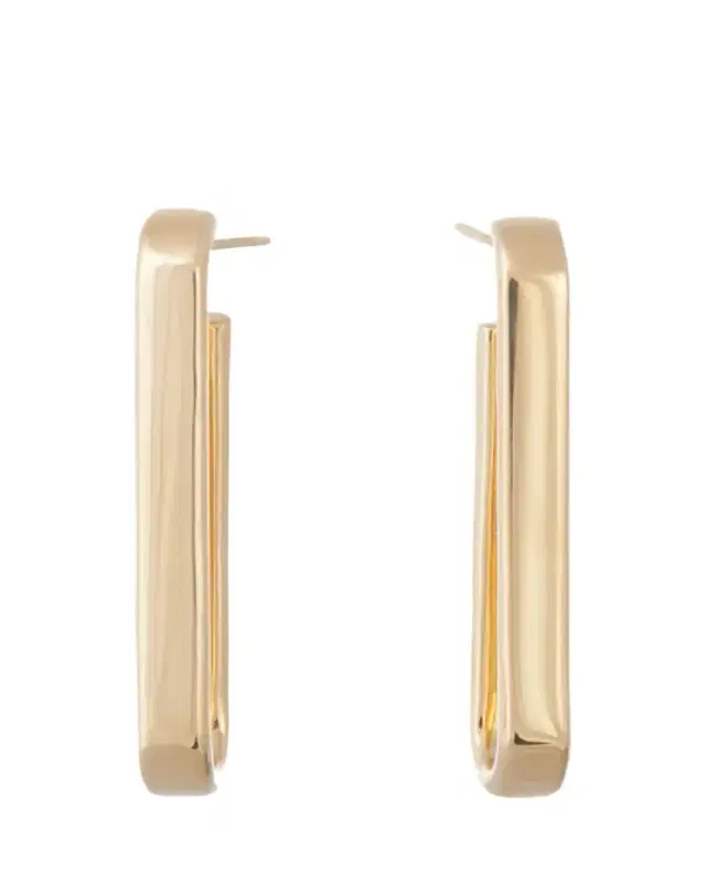 SIDNEY GARBER 18K Yellow Gold Paperclip Hoop Earrings