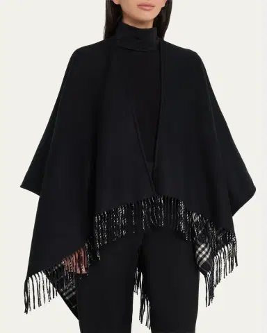 Burberry Reversible Check Wool Cape | Thumbnail 4 Burberry Reversible Check Wool Cape | Thumbnail 4