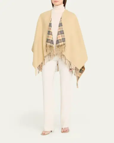 Burberry Reversible Check Wool Cape | Thumbnail 2 Burberry Reversible Check Wool Cape | Thumbnail 2